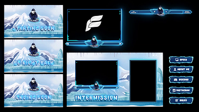 Antarctic Theme Stream Pack - Twitch graphic design motion graphics stream pack stream screens twitch pack