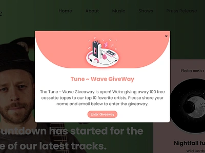 Daily UI Challenge #097 css dailyui day97 design enter giveaway html illustration javascript music tune wave ui uiux ux webdesign webdeveloper website