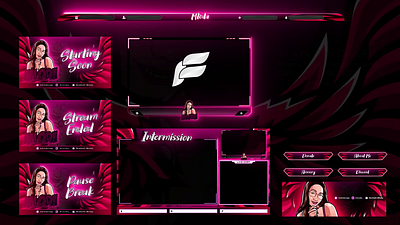 Wings Theme Stream Package - Twitch gamer gaming stream pack twitch wings