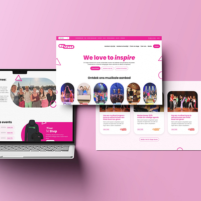 Onstage Website design landingpage magenta musical pink webdesign