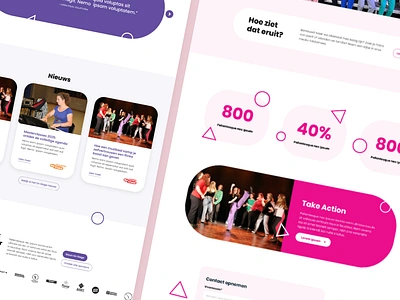 Onstage website design cta illustration magenta numbers pink quote ui webdesign