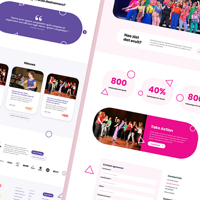 Onstage website design cta illustration magenta numbers pink quote ui webdesign