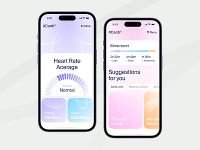 Health Tracking App activity app calories dashboard doctor fitness health heart medicine mobile physical progress rate sleep sleeptracker ui ux