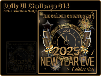 Challenge #014 - Countdown Timer Design | Daily UI 2025countdown 3ddesign celebrationposter clockdesign countdowntimer creativechallenge dailyui dribbbleshowcase eventbranding eventposter festivedesign fireworksillustration goldandblack graphicdesign illustrationdesign luxurydesign newyearseve royaldesign typographydesign