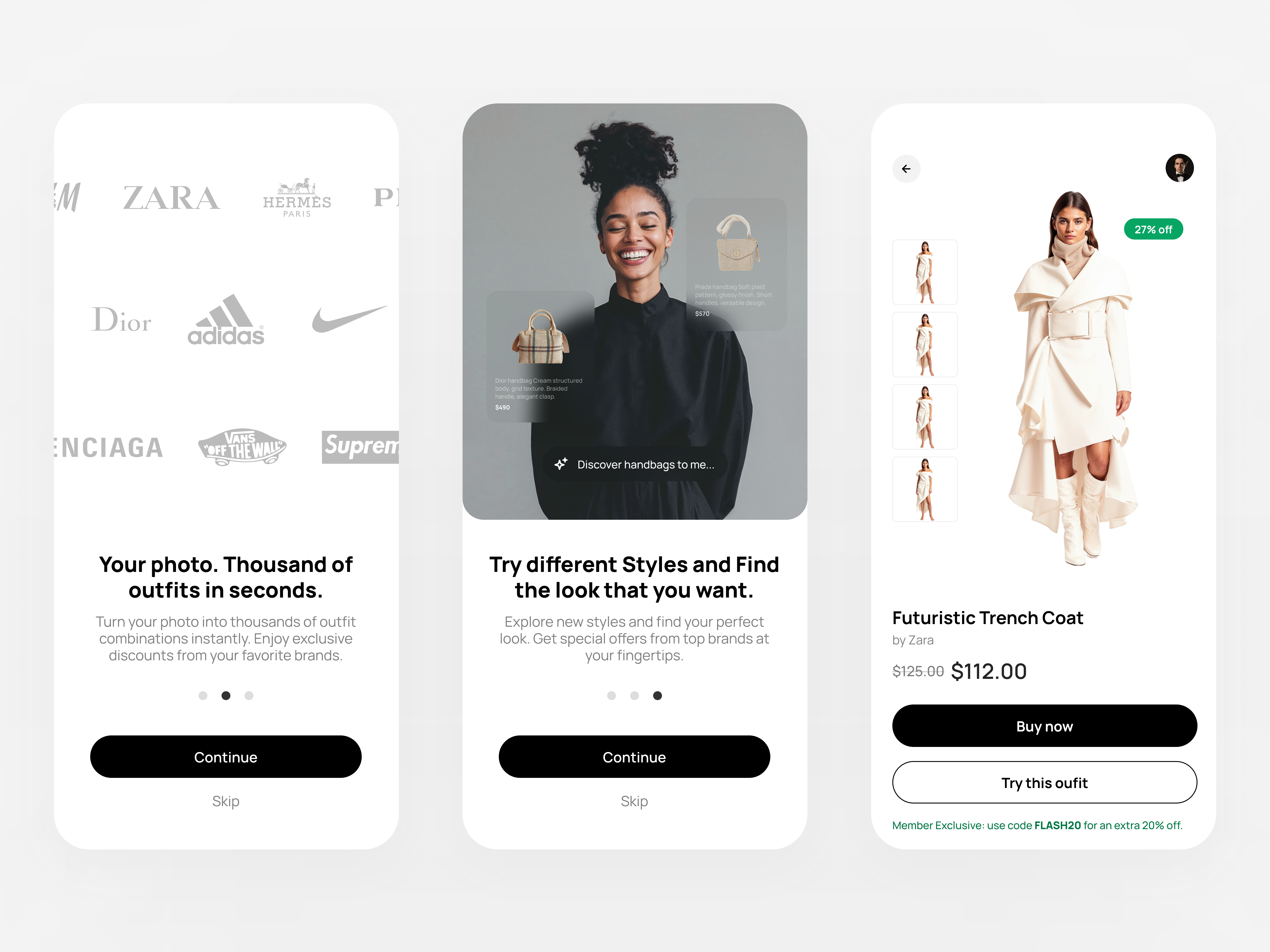 Style App ai clean minimal ui ux