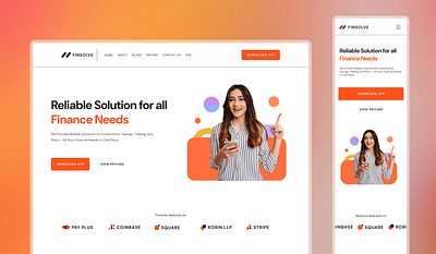 Finance solution website app design branding finance finance website landing page minimal mockup modern website ui ux design web app web design web ux website design