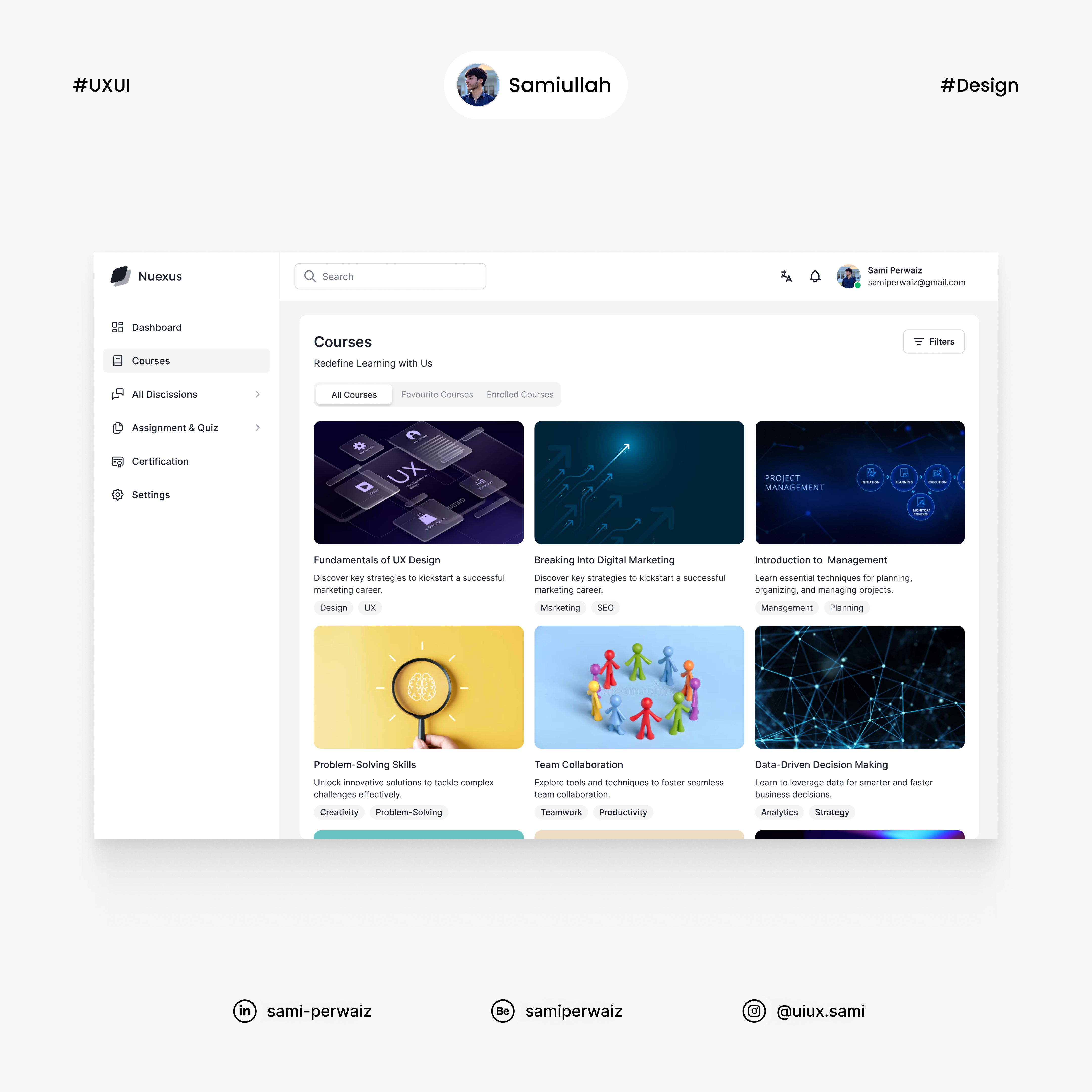 Modern Online Learning Dashboard UI Design course ui design dashboard design ui