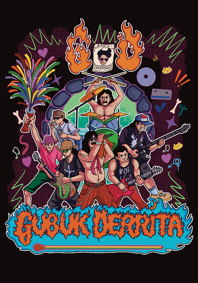 Indie Band Cover Album "Gubuk Derita" branding design graphic design illustration logo vector