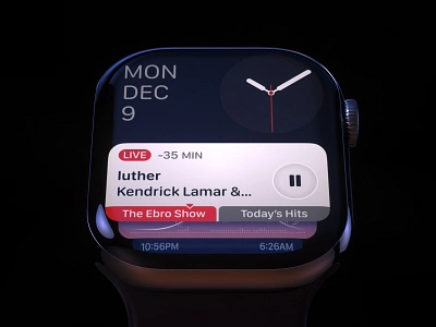 Radio Widget — Smart Stack Exploration app applewatch complications concept design smartstack smartwatch ui watchos watchwidget widget