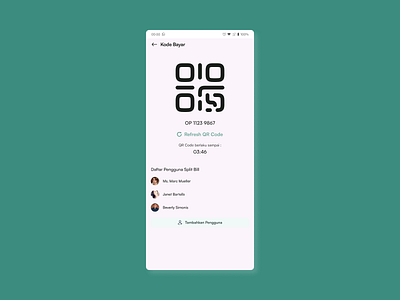 QR Code for Split Bill 💳👥 mobile payment qr split bill transaction ui ui design wallet