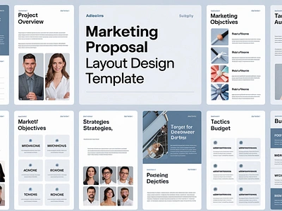 Marketing Proposal Layout Design Template font sans serif illustration marketing vector