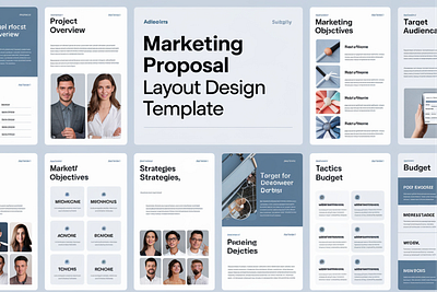 Marketing Proposal Layout Design Template font sans serif illustration marketing vector