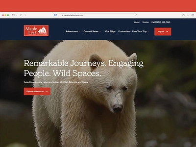 Maple Leaf Adventures adventure website website design