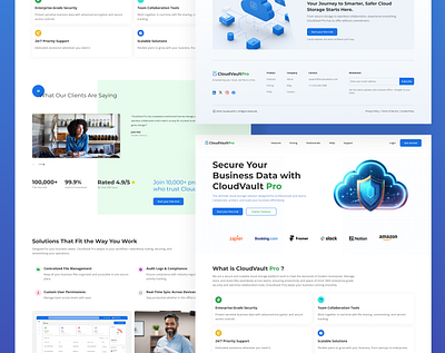 CloudVaultPro - Landing Page call to action cloud storage features landing page pricing testimonials web design