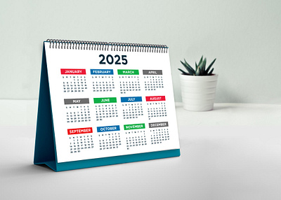 2025 colorful desk calendar design 2025 branding calendar 2025 calender colorful calendar corporate desk calendar graphic design new year planner stationery table calendar template vector yearly calendar