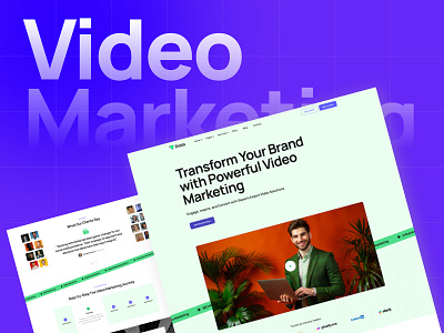 Video Marketing Agency UI Template branding dark digital marketing landing pages marketing product designer seo smm social media marketing template designer ui ux video marketing agency website