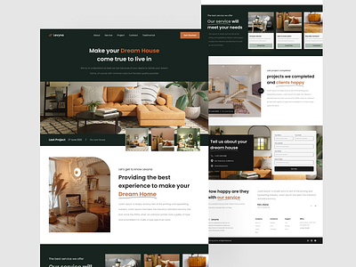 Home Interior - Landing Page dark mode desktop design e commerce furniture hero section home design home page interior interior agency interior design interior home landing page living room minimal design room typography ui ui design web website