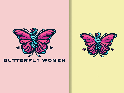 Butterfly Women Logo america butterfly women logo classic clean elegant face female fly flying freedom illustration luxurious jewelry outdoor ui unused logo ux vector logo wellness wing logo wings women face