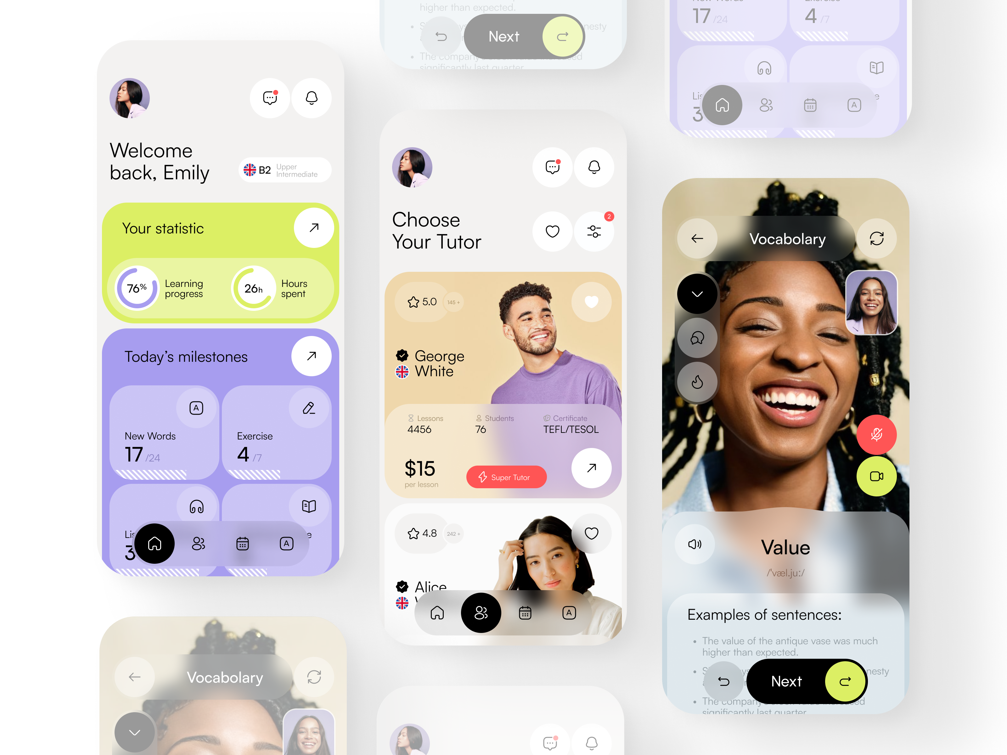📚 Mobile design for the language learning app | Hyperactive
