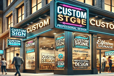 How Custom Sign Shop Can Enhance Your Store? character design graphic design post design