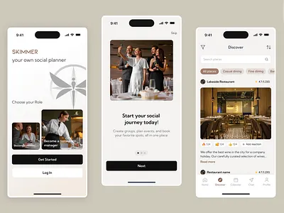 Social Planner App apple booking branding fun google group booking online product design restaurant social splitwise ui ux