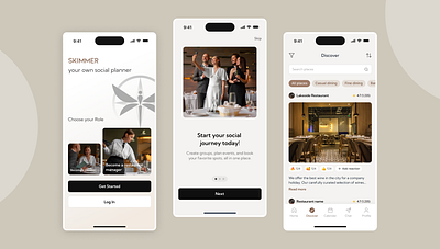 Social Planner App apple booking branding fun google group booking online product design restaurant social splitwise ui ux