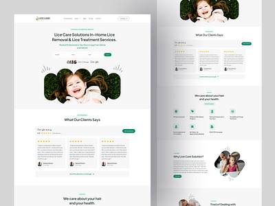 Lice Care website redesign design hair care lice clinic lice prevention site lice removal redesign treatment ui ux web website