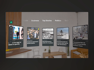 Apple Vision Pro AR News App 3d ar article augmented reality blog immersive interaction interactive ios meta news newspaper press read ui video preview virtual reality vision pro visionos vr