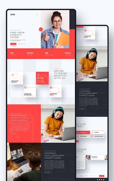 UI/UX Design | Learnify | Tutoring Service branding design graphic design illustration landing page logo ui ux vector website