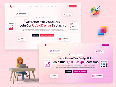 Landing page for UI/UX Course Training branding creative banner creative landing page creative website design graphic design lan landing banner landing page ui uiux design uiux website website