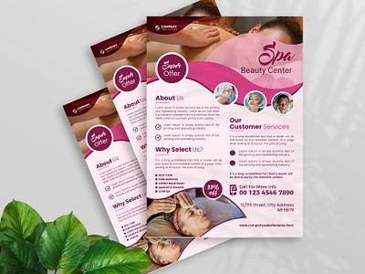 Spa Flyer Design a4 animation bannerdesign beauty care branding cover coverletter design flayer graphic design illustration logo motion graphics print print design print template spa template ui