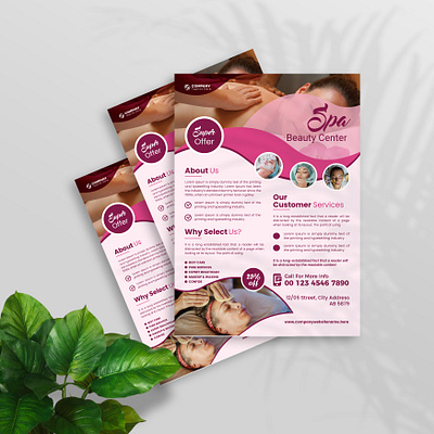 Spa Flyer Design a4 animation bannerdesign beauty care branding cover coverletter design flayer graphic design illustration logo motion graphics print print design print template spa template ui