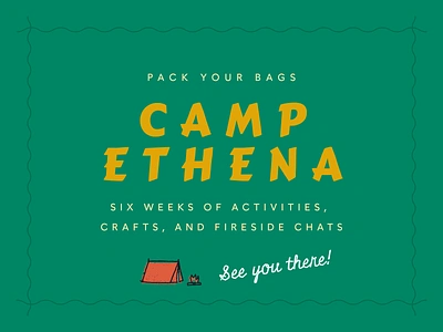 Camp Ethena email design graphic design social media campaign typography