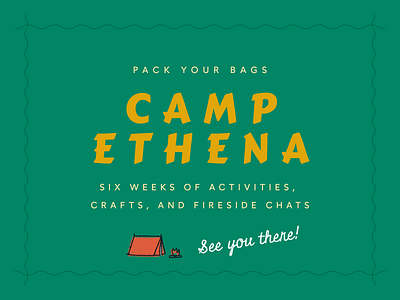 Camp Ethena email design graphic design social media campaign typography