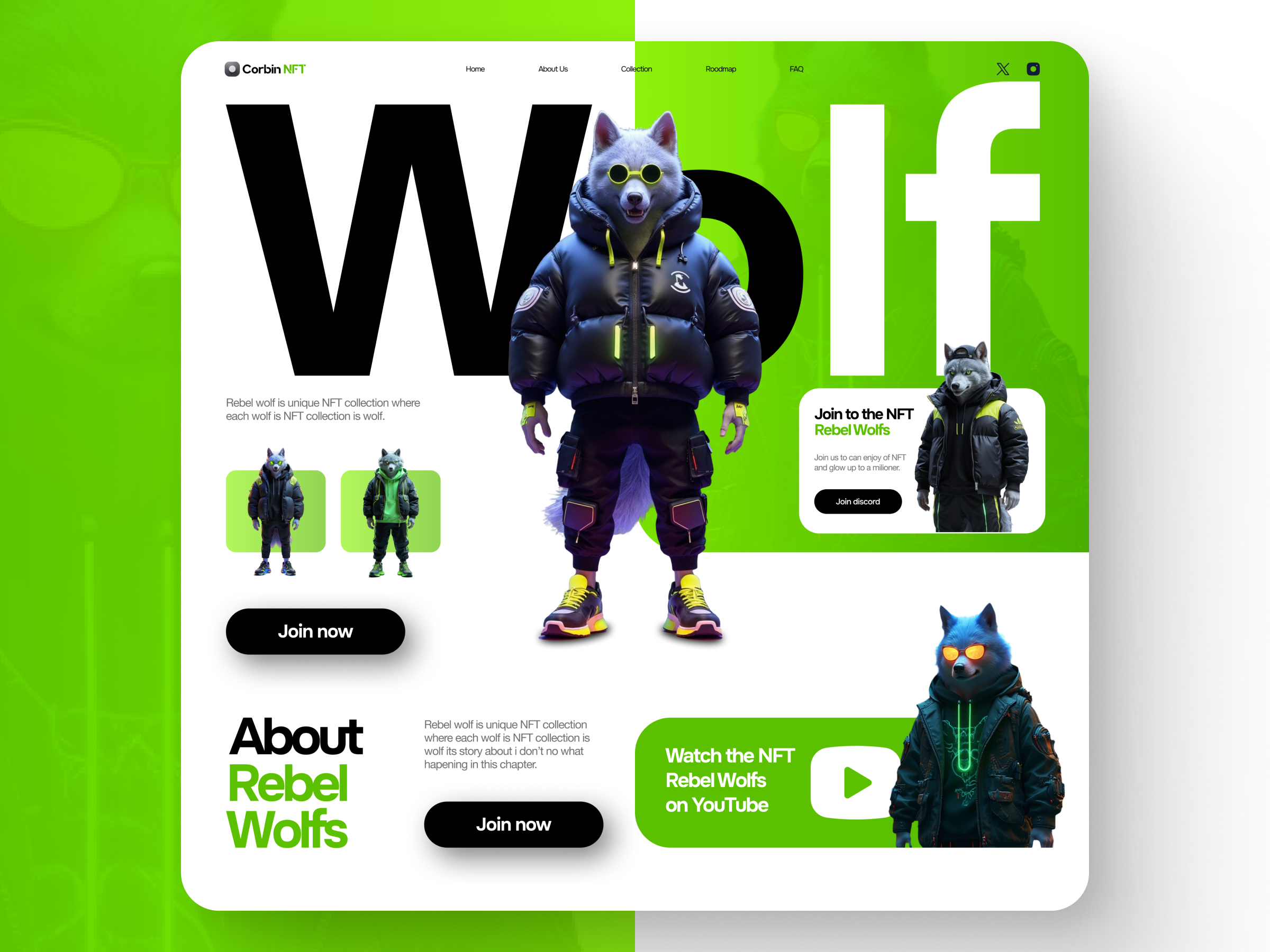 Landing page for NFT collection defi landing page defi website landing landing page nft landing page nft website ui ux design web web design website