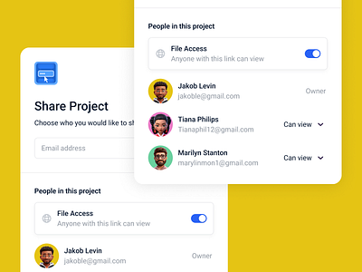 Share popup inspiration popup project share ui ux