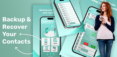 App Design Backup and recovery your contacts app design banner design brand identity brand identy graphic design logo design marketing post photoshop poster design thumbnail ui design ux design visiting card visual design web design