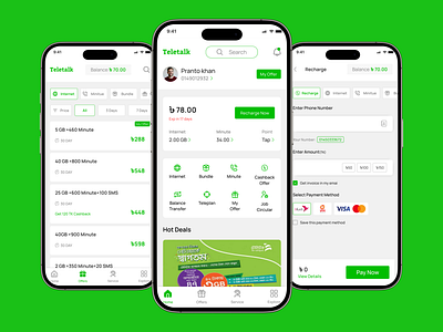 Teletalk App Redesign app design branding finance app ui ux