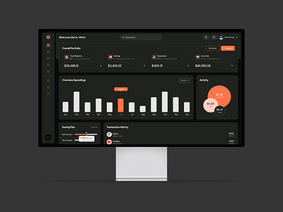 Finance Dashboard animation branding dashboard design financeapp financeapplication savingapp ui ux webapp