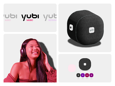 Yubi 3d audio bento branding branding and identity clean design dribbble graphic design identity logo logo design logotype minimal modern music simple speaker tech wordmark