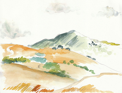 Turtle Rock, Tiburon, watercolor watercolor