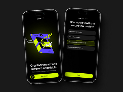 VaultX - Crypto Wallet clean design illustration landing landing page modern ui