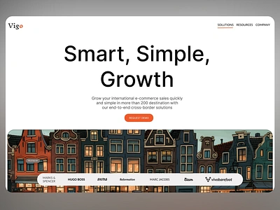 Vigo - E-commerce Growth Landing Page branding cross border solutions design e commerce e commerce ui e commerce web growth hacking international busines landing page landing page design online business ui ui design user experience user interface ux ux design web design website development wweb ui