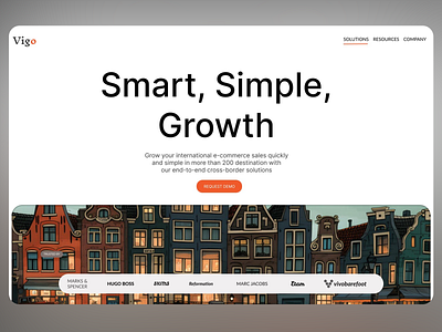 Vigo - E-commerce Growth Landing Page branding cross border solutions design e commerce e commerce ui e commerce web growth hacking international busines landing page landing page design online business ui ui design user experience user interface ux ux design web design website development wweb ui