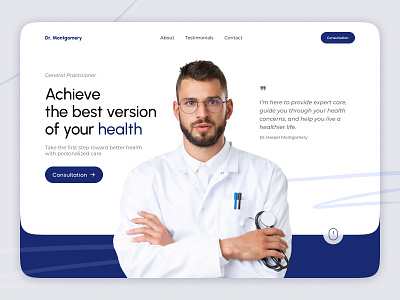 Doctor's Consultation Landing Page clean ui concept consultation doctor health landing landing page responsive design ui uiux ux web design webdesign website white