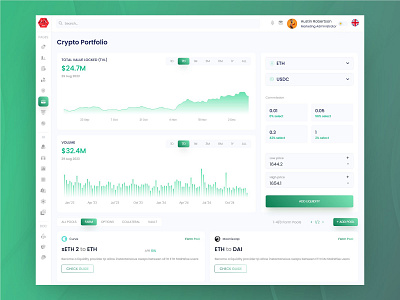 Crypto Portfolio Dashboard crypto dashboard design crypto wallet crypto wallet app crypto wallet dashboard dashboard dashboard design dashboard interface dashboard ui dashboard website template defi platform interactive dashboard design investment investment app investment dashboard investment platform staking staking platform staking pool wallet wallet app