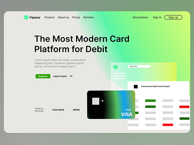 Vigopay - Financial Platform branding commercial debit card crad dashboard debit debit card design fintech landing page landing page ui product design transaction ui ui design ux ux design uxui vigotech visa webdesign