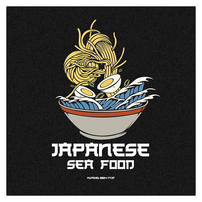 Logo restaurante "Japanese Sea Food" app logo vector