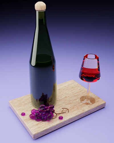 Wine and grapes.3D 3d animation graphic design ui