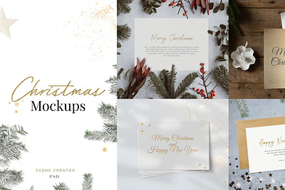 Christmas Mockups Scene Creator chritmas gold happy new year letter merry christmas mock up mockup mockups new year portfolio psd scene scene creator snow stationery texture xmas